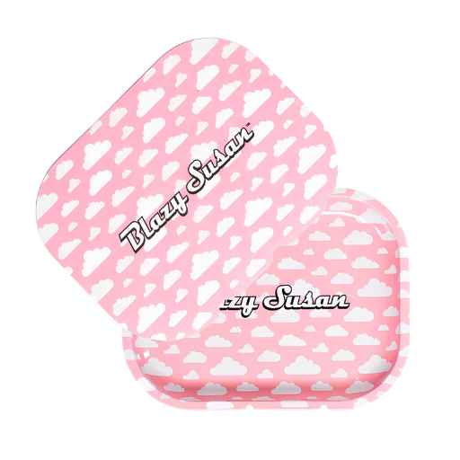 Pink Clouds Metal Rolling Tray w/ Lid - Small